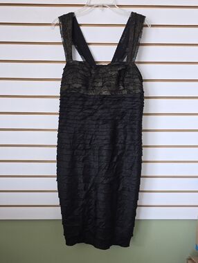 JS Collections Vintage Black Dress with Gold Accents